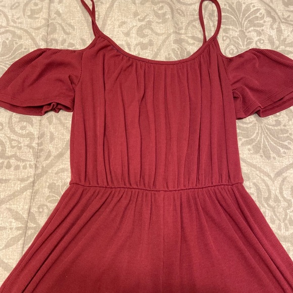 Red Cold Shoulder Romper - Picture 2 of 2